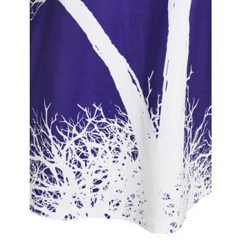 Plus Size Tree Print Crisscross T-shirt