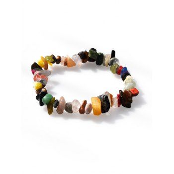 

Irregular Stone Beaded Elastic Bracelet, Multicolor b
