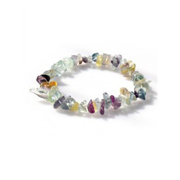 

Irregular Stone Beaded Elastic Bracelet, Multicolor m