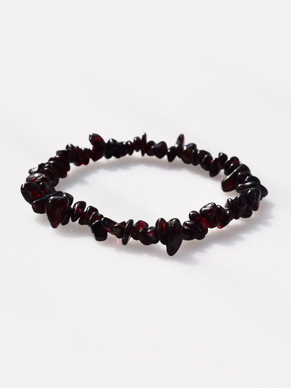 Bracelet Elastique Perlé avec Pierre Irrégulière - multicolor E 