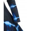 Casual Tie Dye Print A Line Long Sleeve Tee Dress - BLUE XXXL