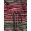 Robe Rayée Colorée Haute Basse à Col Bénitier à Lacets - multicolor XXL