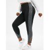 Plus Size Criss Cross Colorblock Skinny Pants - BLACK 4X
