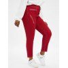 Zippered Front Topstitching Plus Size Skinny Jeans - RED 4X