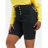 Short en Denim de Bicyclette à Double Boutonnage de Grande Taille - Noir L