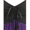 Plus Size Ombre Bat Ruched Tie Sleeveless Dress - BLACK 2X
