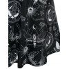 Robe Plongeante Imprimée à Lacets - Noir XXXL