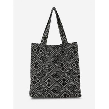 

Bandana-Inspired Print Tote Bag, Black