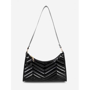 

Minimalistic Chevron-Quilted Shoulder Bag, Black