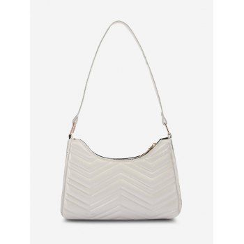 

Minimalistic Chevron-Quilted Shoulder Bag, White