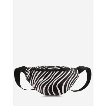 

Monochrome Print Casual Bum Bag, Black