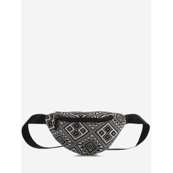 

Retro Print Casual Bum Bag, Black