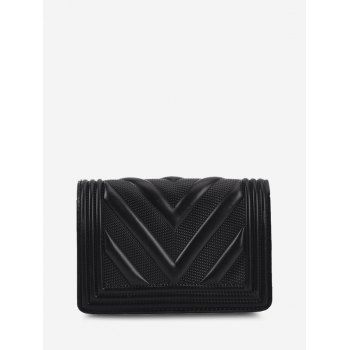 

Chain Zigzag-Quilted Flap Crossbody Bag, Black