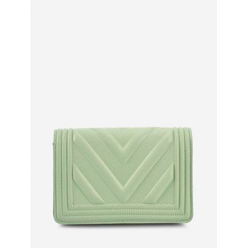 

Chain Zigzag-Quilted Flap Crossbody Bag, Light green