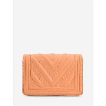 

Chain Zigzag-Quilted Flap Crossbody Bag, Orange