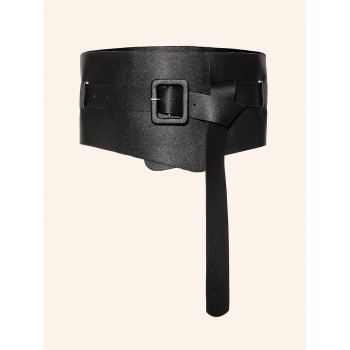 

Faux Leather Knot Waist Belt, Black