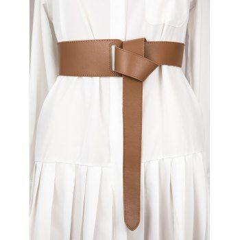 

Faux Leather Wide Waist Belt, Light brown