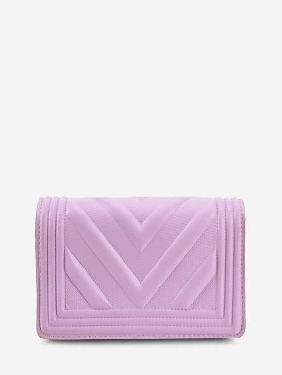 Sac à Bandoulière Zigzag Chaîne à Rabat Matelassé - Mauve 
