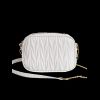 Half-Chain Strap Quilted Crossbody Bag - WHITE 