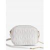 Half-Chain Strap Quilted Crossbody Bag - WHITE 
