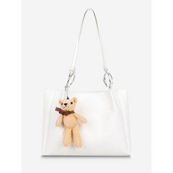 

Bear Pendant Ring Tote Bag, White