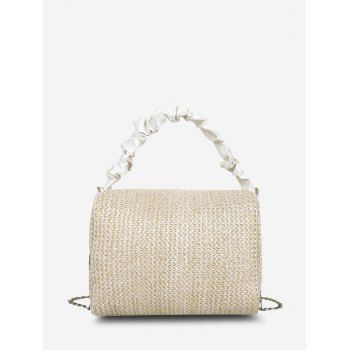 

Ruched Handle Woven Crossbody Bag, Milk white