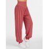 High Waisted Heathered Jogger Pants - RED XXXL