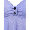 Long Sleeve Mock Button Heathered T-shirt - LIGHT PURPLE XXL