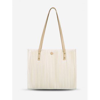 

Thin Strap Pleated Tote Bag, Light khaki