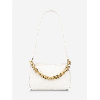 

Chunky Chain Embossed Shoulder Bag, Milk white