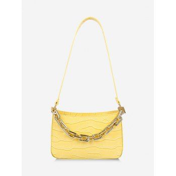 

Chunky Chain Embossed Shoulder Bag, Sun yellow