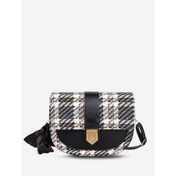 

Tweed Spliced Scarf-Wrapped Shoulder Bag, Black