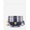 Sac Porté Epaule Enveloppé Jointif en Tweed - Bleu profond 
