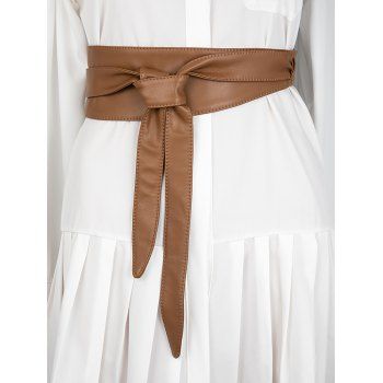 

Knotted PU Leather Sash Belt, Light brown