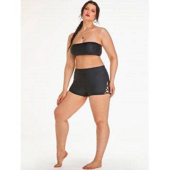 Plus Size Side Lattice Swim Bottom