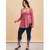 Plus Size Cutout Ruched Skirted T-shirt - LIGHT PINK L