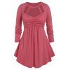 Plus Size Cutout Ruched Skirted T-shirt - LIGHT PINK 5X