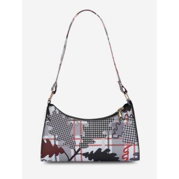 

Printed Retro Shoulder Bag, Black