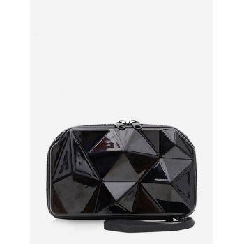

Geometric Textured Hard Crossbody Mini Bag, Black