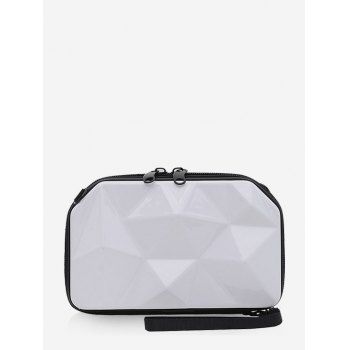 

Geometric Textured Hard Crossbody Mini Bag, White