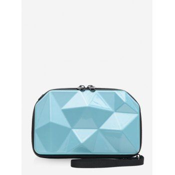 

Geometric Textured Hard Crossbody Mini Bag, Blue