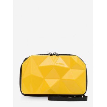 

Geometric Textured Hard Crossbody Mini Bag, Sun yellow