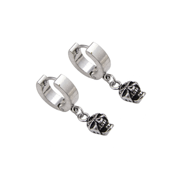 Stainless Steel Skull Pendant Earrings