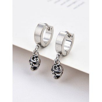 

Stainless Steel Skull Pendant Earrings, Silver