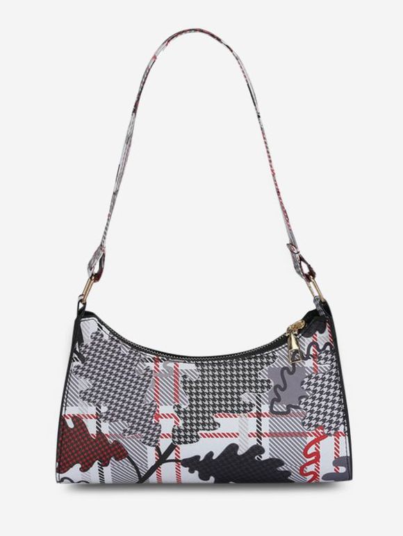 Sac à Bandoulière Rétro Imprimé - Noir 
