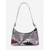 Sac à Bandoulière Rétro Imprimé - Noir 