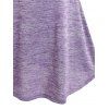 T-shirt Teinté Plissé à Taille Empire - Violet clair L