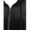 Robe en Velours à Capuche Zippée - Noir XL