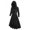 Robe Pull à Capuche Haute Basse à Lacets - Noir XXL