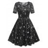 Robe Panneau en Dentelle à Imprimé Etoile de Grande Taille - Noir 4X